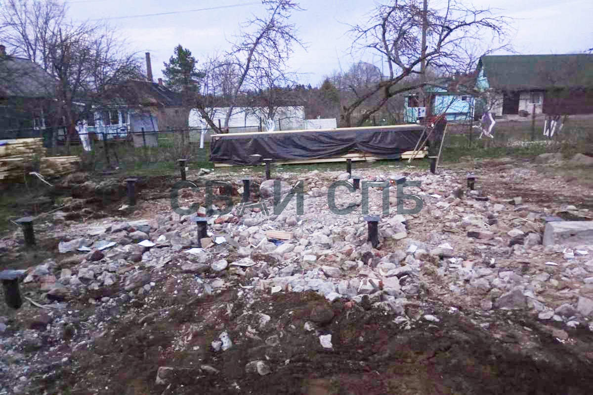Монтаж свайно-винтового фундамента в поселке Неппово