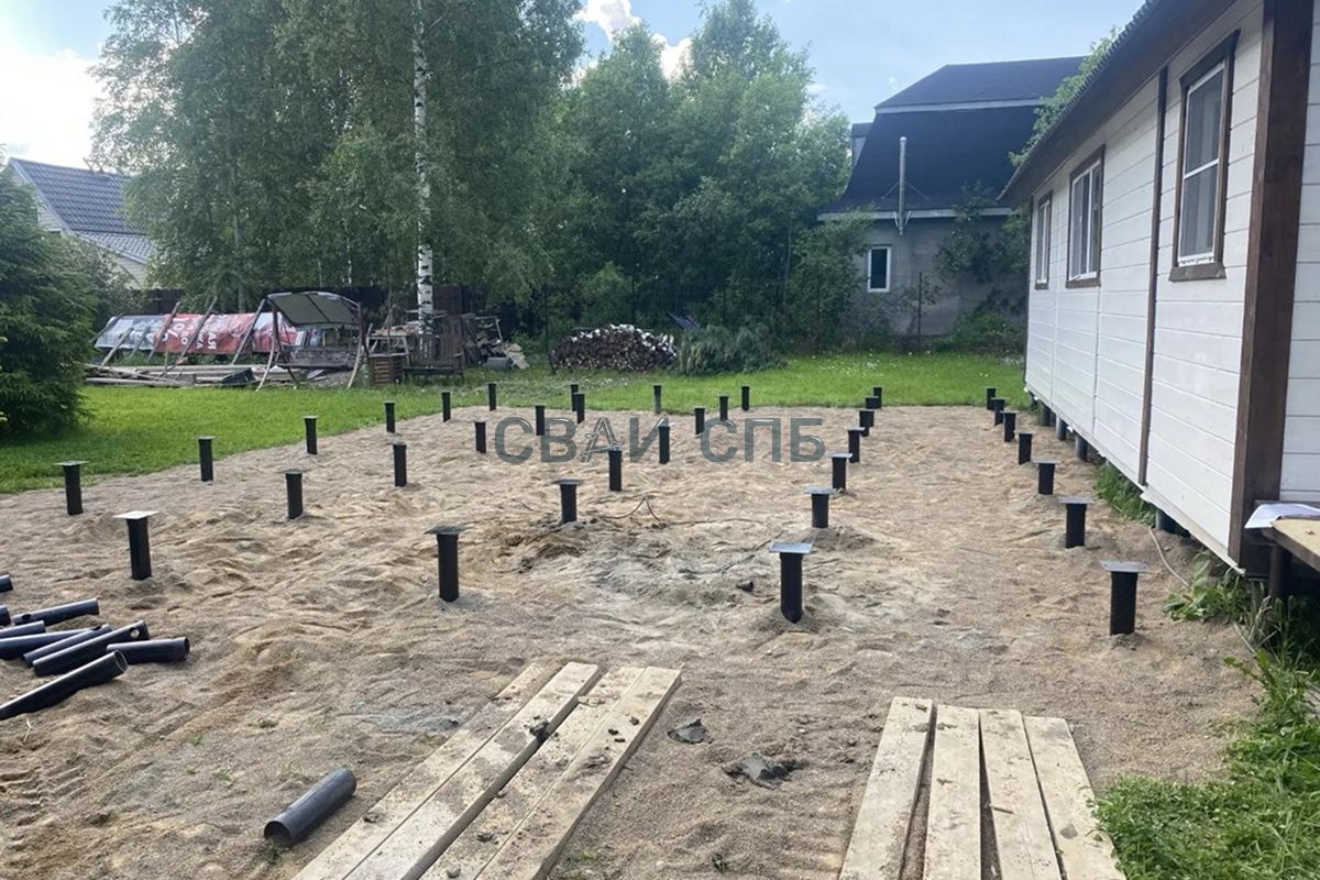 Свайно-винтовой фундамент в СНТ Родничковое